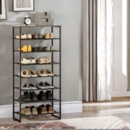 Rafaelo Mobilia Tall Shoe Shelf for 21-28 Pairs of Shoes in Grey - thumbnail 2
