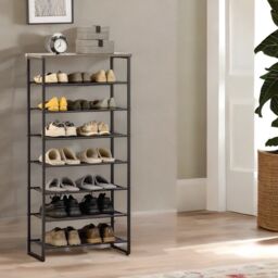 Rafaelo Mobilia Tall Shoe Shelf for 21-28 Pairs of Shoes in Grey - thumbnail 1