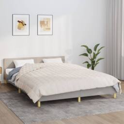 Berkfield Home Weighted Blanket Light Cream 220x230 cm King 11 kg Fabric