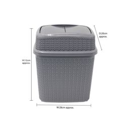 JVL Loop Toilet Brush & Rectangular Lidded Bin in Grey - thumbnail 5