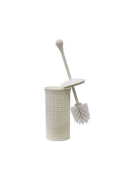JVL Loop Toilet Brush & Rectangular Lidded Bin in Grey - thumbnail 4