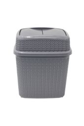 JVL Loop Toilet Brush & Rectangular Lidded Bin in Grey - thumbnail 3