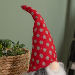 Samuel Alexander 34cm Festive Gonk Cuddly Santa Indoor Christmas Plush Decoration in Polka Dot Hat in Red - thumbnail 3
