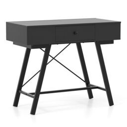 Costway Vanity Desk Flip Top Vanity Table with Mirror in Black - thumbnail 2