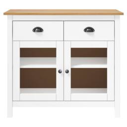 Berkfield Home Sideboard Hill White 90x40x80 cm Solid Pine Wood - Size: 90 x 40 x 80 cm