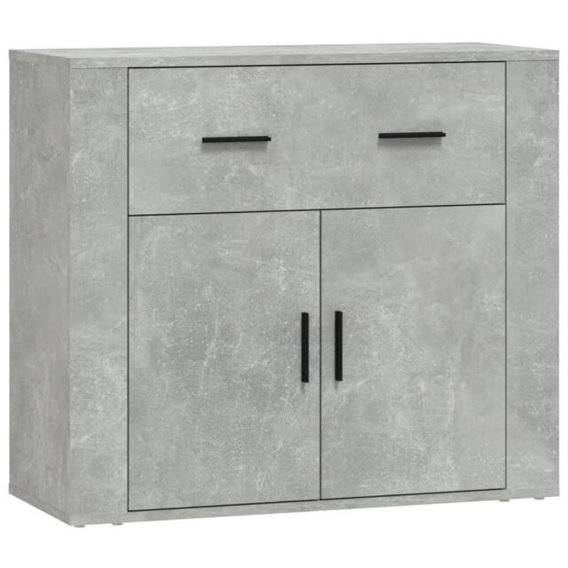 Berkfield Home Sideboard Concrete Grey 80x33x70 cm Engineered Wood - Size: 80 x 33 x 70 cm - image 1