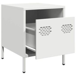 Berkfield Home Bedside Cabinet¬†White 35x39x43.5 cm Steel in White - thumbnail 4