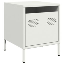 Berkfield Home Bedside Cabinet¬†White 35x39x43.5 cm Steel in White - thumbnail 2