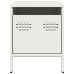 Berkfield Home Bedside Cabinet¬†White 35x39x43.5 cm Steel in White - thumbnail 5