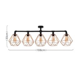 ValueLights Luiggi Black Ceiling Bar Light - thumbnail 6