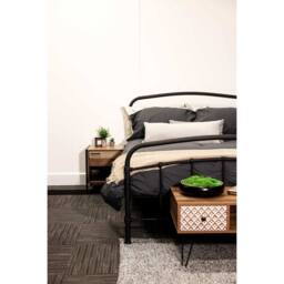 Lemon Pavilion Furniture Hoxton Bedside Cabinet - L40 x W43.8 x H50 cm - Distressed Oak Effect in Brown - Size: 1 Pack - thumbnail 3