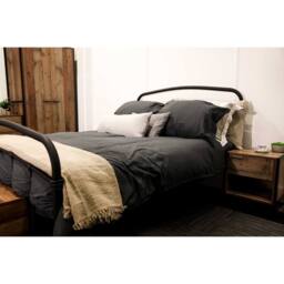 Lemon Pavilion Furniture Hoxton Bedside Cabinet - L40 x W43.8 x H50 cm - Distressed Oak Effect in Brown - Size: 1 Pack - thumbnail 4