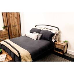 Lemon Pavilion Furniture Hoxton Bedside Cabinet - L40 x W43.8 x H50 cm - Distressed Oak Effect in Brown - Size: 1 Pack - thumbnail 5