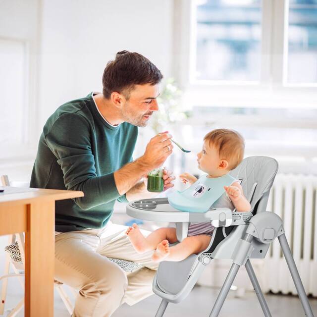 Dekko Baby High Chair 4 in 1 Foldable Toddler Feeding Table Adjustable in Grey - image 1