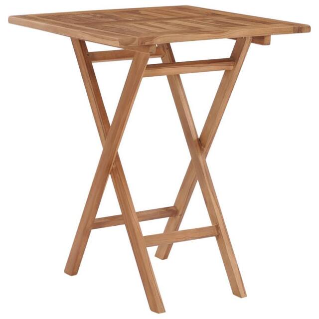 Berkfield Home Durable Folding Garden Table 60x60x75 cm Solid Teak Wood in Brown - Size: 60 x 60 x 75 cm - image 1