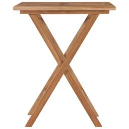 Berkfield Home Durable Folding Garden Table 60x60x75 cm Solid Teak Wood in Brown - Size: 60 x 60 x 75 cm - thumbnail 3