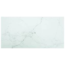 Berkfield Home Table Top White 100x50 cm 6mm Tempered Glass with Marble Design - thumbnail 1