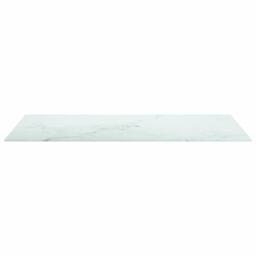 Berkfield Home Table Top White 100x50 cm 6mm Tempered Glass with Marble Design - thumbnail 3