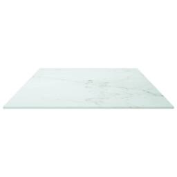 Berkfield Home Table Top White 100x50 cm 6mm Tempered Glass with Marble Design - thumbnail 4