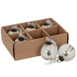 Lemon Pavilion Furniture and Decor Ombre Baubles (Set of 6) - Glass - L8 x W8 x H8 cm - Coffee in Brown