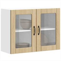 Berkfield Home Kitchen Wall Cabinet with Glass Door Lucca Sonoma Oak Engineered Wood in Brown - thumbnail 5