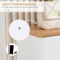 NESTLUNE Modern Console Table with Fluted Panel Drawers in Natural - Size: 100 cm x 15 cm - thumbnail 6
