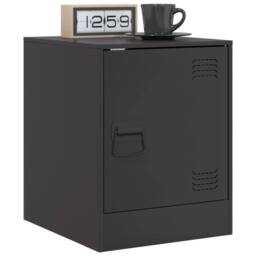 Berkfield Home Stylish Bedside Cabinets 2pcs Black 34.5x39x44 cm Steel - thumbnail 1