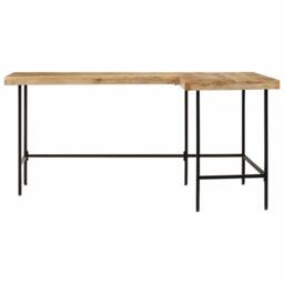 Berkfield Home Desk 165x110x77 cm Solid Wood Mango & Iron in Brown - Size: 165 x 110 x 77 cm - thumbnail 3