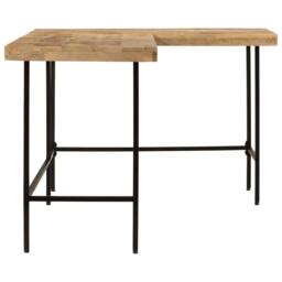 Berkfield Home Desk 165x110x77 cm Solid Wood Mango & Iron in Brown - Size: 165 x 110 x 77 cm - thumbnail 4