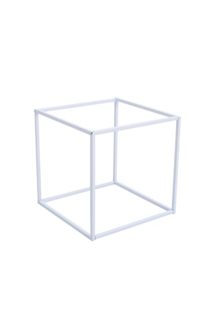 Living and Home Metal Flower Stand Rack for Wedding Decor 28cm*28cm*28cm in White - image 1
