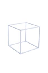 Living and Home Metal Flower Stand Rack for Wedding Decor 28cm*28cm*28cm in White