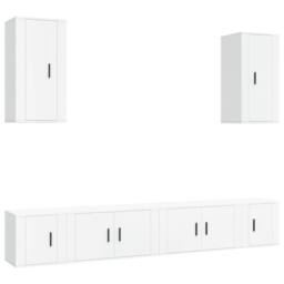 Berkfield Home Classic 6 Piece TV Cabinet Set White Engineered Wood - thumbnail 3