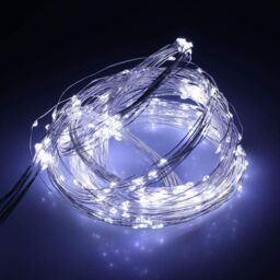 Shatchi 2M Long 20 Cool White LED Lights Silver Copper Wire Indoor Battery Operated StringLights - thumbnail 3