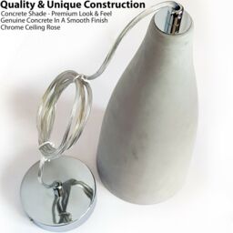 Loops 2x Concrete Ceiling Pendant Light 240V Retro Grey Hanging LED Kitchen Lamp Kit - thumbnail 3