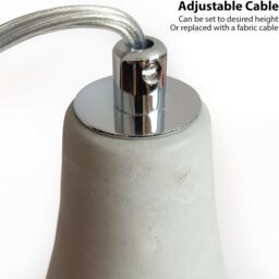 Loops 2x Concrete Ceiling Pendant Light 240V Retro Grey Hanging LED Kitchen Lamp Kit - thumbnail 4