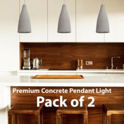 Loops 2x Concrete Ceiling Pendant Light 240V Retro Grey Hanging LED Kitchen Lamp Kit - thumbnail 1