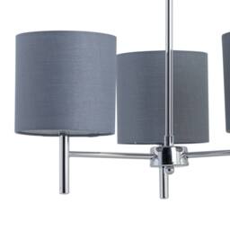 First Choice Lighting Brea - Chrome 3 Light Fitting with Grey Cotton Shade in Silver - thumbnail 2