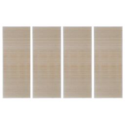 Berkfield Home Rectangular Natural Bamboo Rugs 4 pcs 120x180 cm in Beige - Size: 100 cm diameter - thumbnail 2