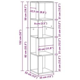Berkfield Home Modern Bookshelf Black Oak 33x33x132 cm Engineered Wood - Size: 33 x 33 x 132 cm - thumbnail 9