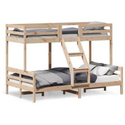 Berkfield Home Bunk Bed without Mattress 80x200/120x200 cm Solid Wood in Light Brown - thumbnail 1