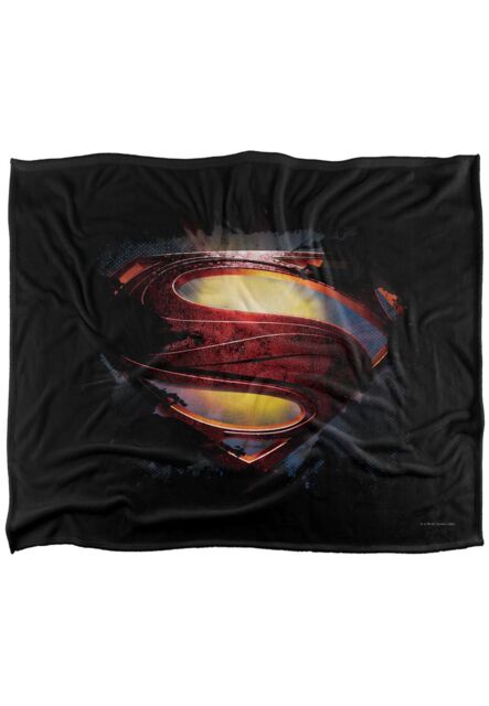Superman Man of Steel Grungy Shield Silky Touch Super Soft Throw Blanket 152 X 127 cm in White - image 1