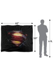 Superman Man of Steel Grungy Shield Silky Touch Super Soft Throw Blanket 152 X 127 cm in White - thumbnail 5