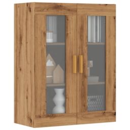 Berkfield Home Hanging Wall Cabinet Artisian Oak 69.5x34x90 cm in Brown - thumbnail 1