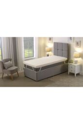 Starlight Beds Memory Foam Mattress Topper 2.5cm Thick Pressure-Relieving Comfort in White - Size: Single - thumbnail 1
