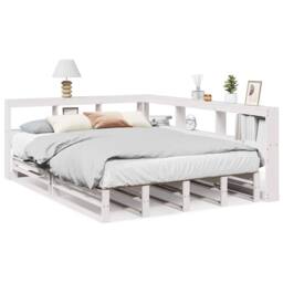 Berkfield Home Bookcase Bed without Mattress White 160x200cm Solid Wood Pine - Size: 160x200 cm - thumbnail 1