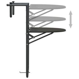 Berkfield Home Hanging Balcony Table Brown 60x64x83.5 cm Plastic Rattan Look in Dark Grey - thumbnail 5