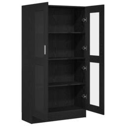 Berkfield Home Book Cabinet Black oak Engineered wood 82.5 x 30.5 x 150 cm - thumbnail 5