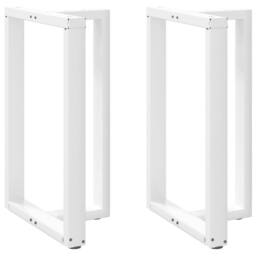 Berkfield Home Modern Bar Table Legs T-Shaped¬†2 pcs White 60x35x(90-91) cm Steel - thumbnail 3