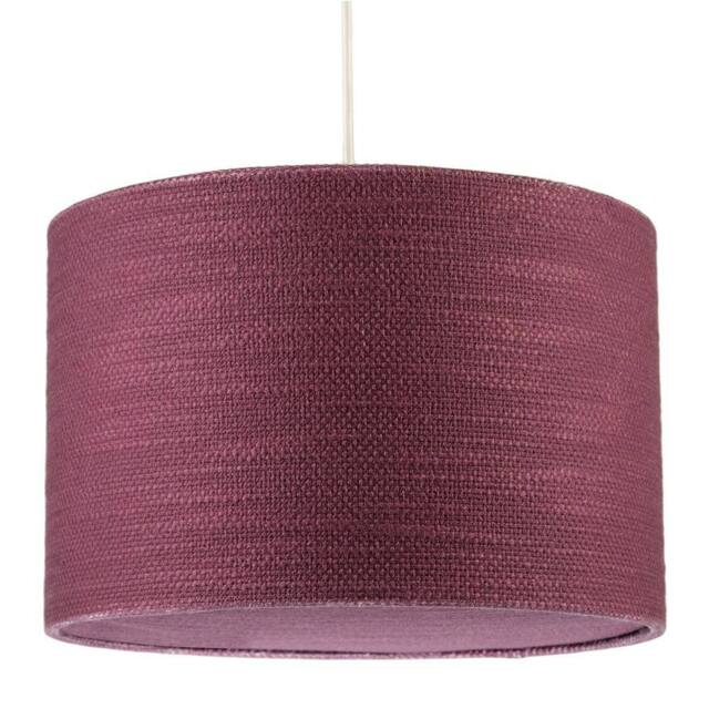 Happy Homewares Tawny Port Burgundy Textured Linen Pendant Light Shade with Diffuser - Size: 12 inches - image 1