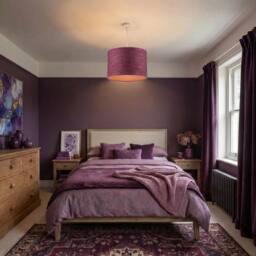 Happy Homewares Tawny Port Burgundy Textured Linen Pendant Light Shade with Diffuser - Size: 12 inches - thumbnail 6